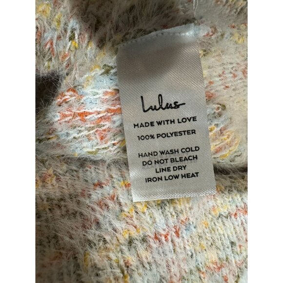 Lulus Pastel Multi Color Knit Sweater Dress Size XS Turtle Neck Fuzzy Soft S |H1 - Picture 6 of 6